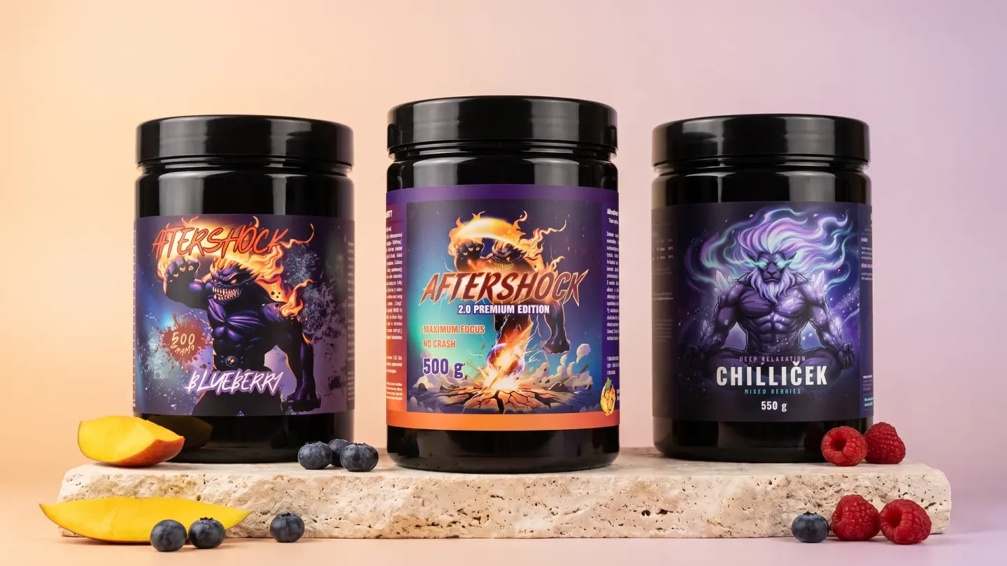 Aftershock Blueberry, Aftershock V2 a Chillíček na kamennom podstavci